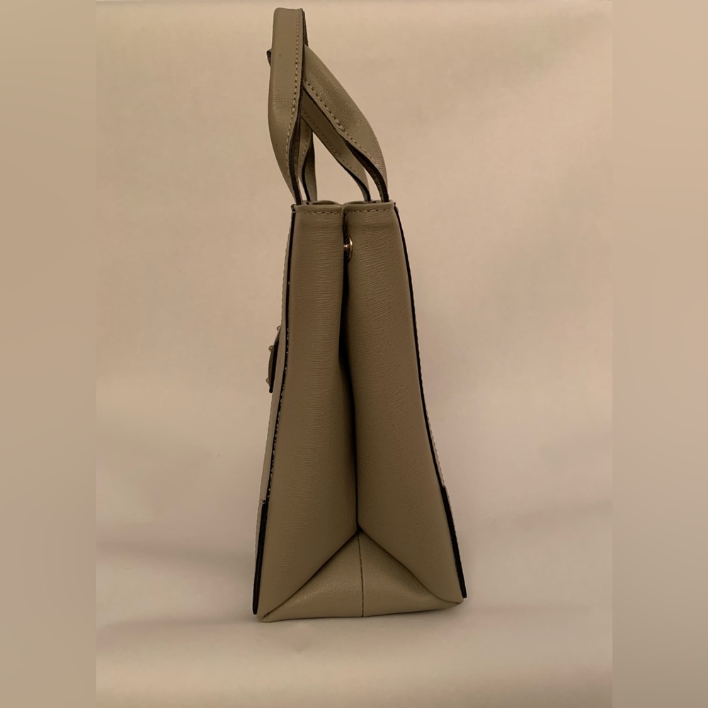Valentino by Mario Valentino Audrey Grey Leather Satchel Shoulder Handbag